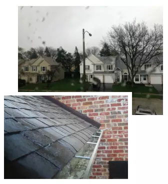storm damage on roof