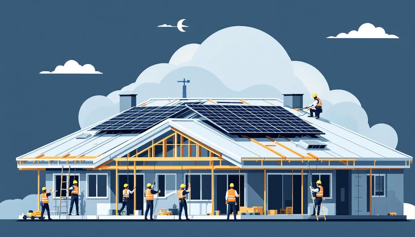 Advanced roofing systems being installed by professionals.
