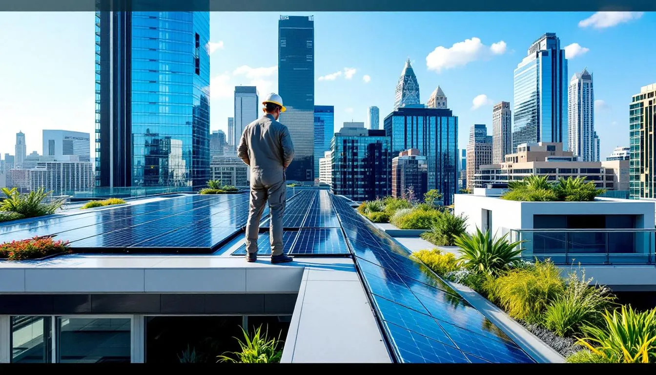 A professional inspecting a roof in Atlanta.