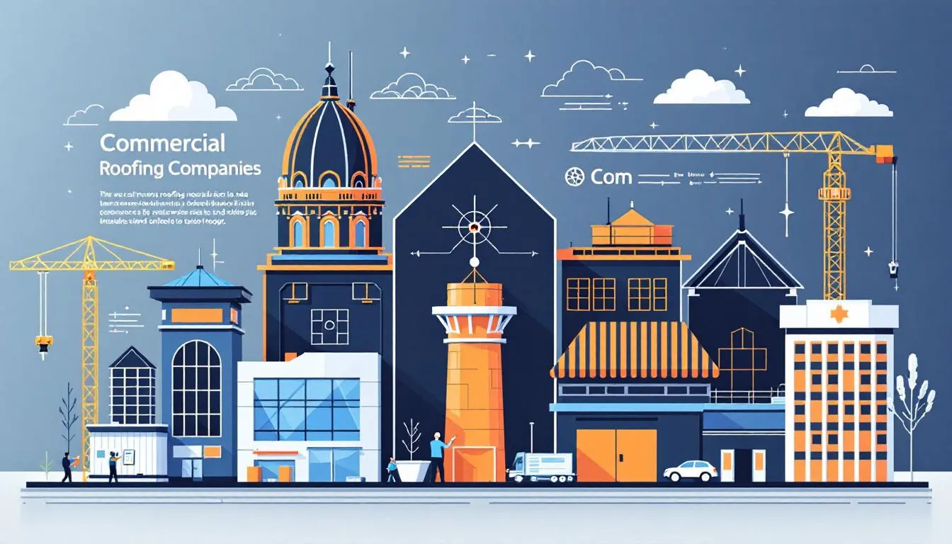 A group of commercial roofing companies showcasing their services.