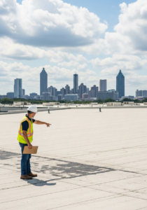 flat roof repair vs replacement atlanta warehouses 1