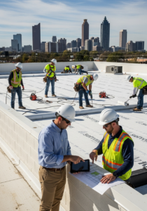 commercial how long commercial roof replacement takes atlanta 1776962890566